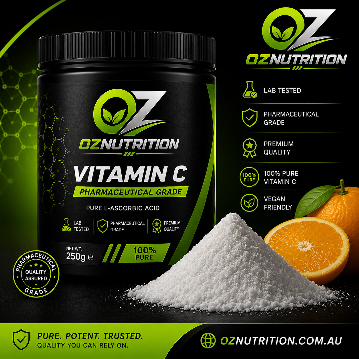 VITAMIN C Powder L-Ascorbic Acid PURE Collagen Booster Immunity Pharm Grade AUS