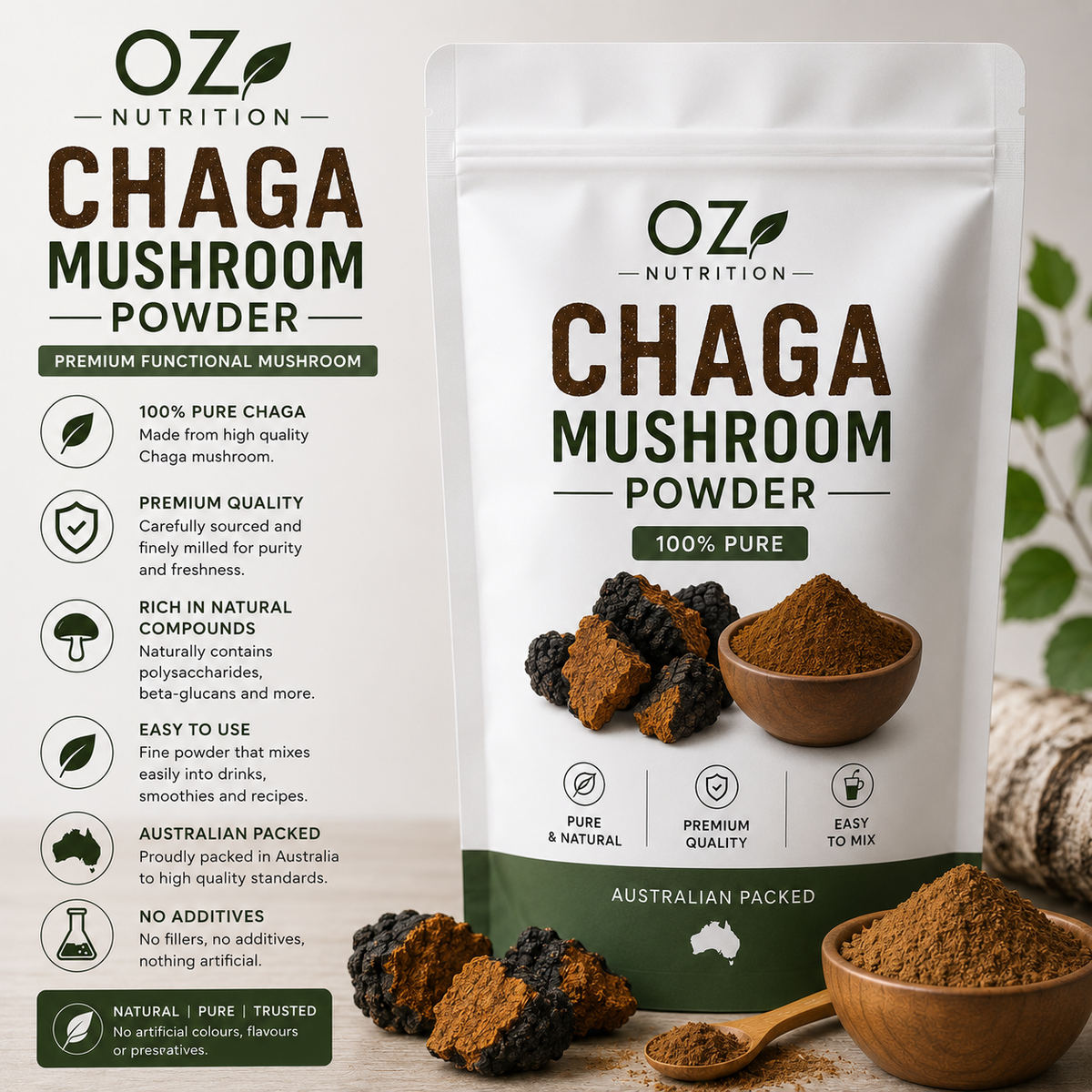 Chaga Mushroom Powder