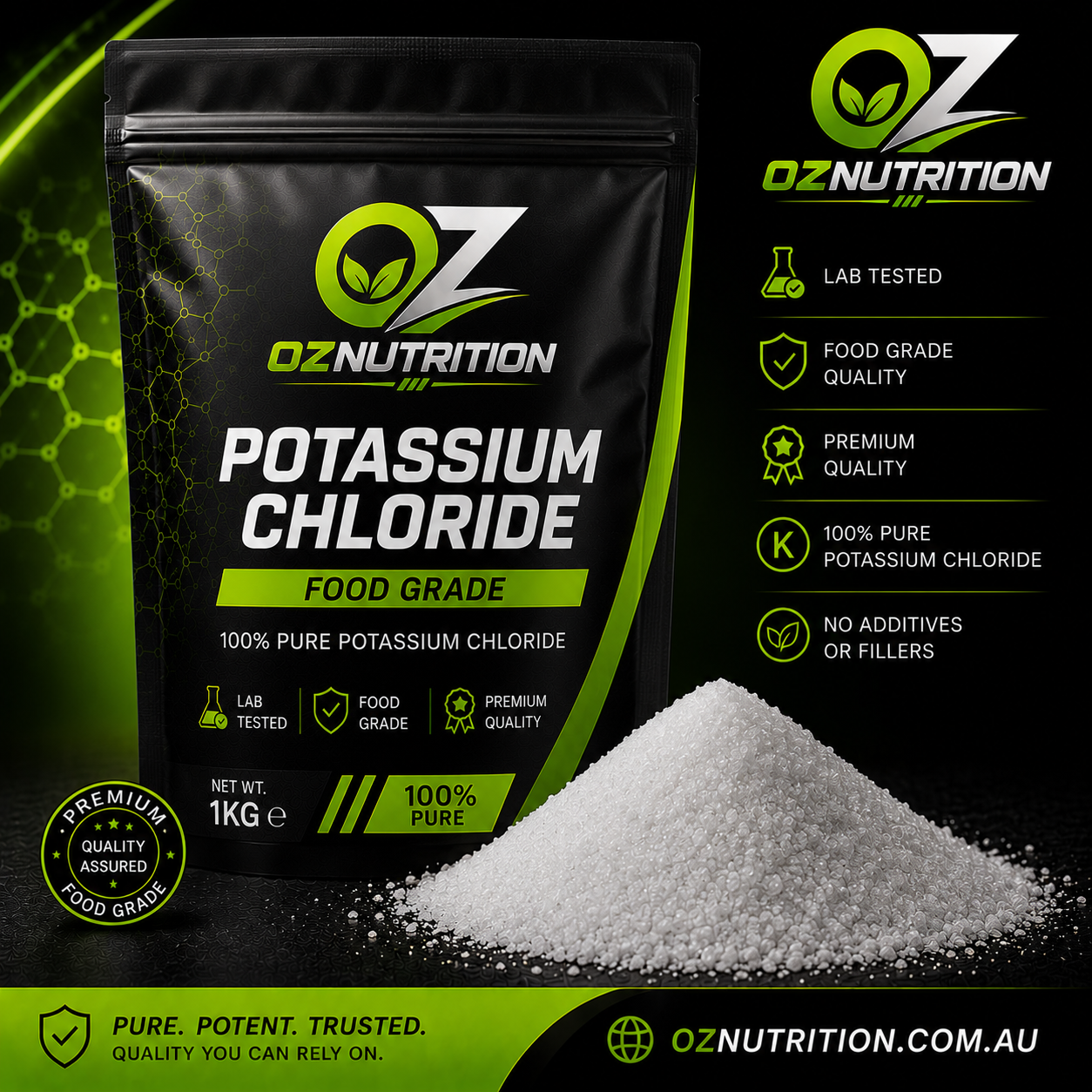 Potassium Chloride Powder Pure Food Grade KCL E508 Salt Substitute Supplement