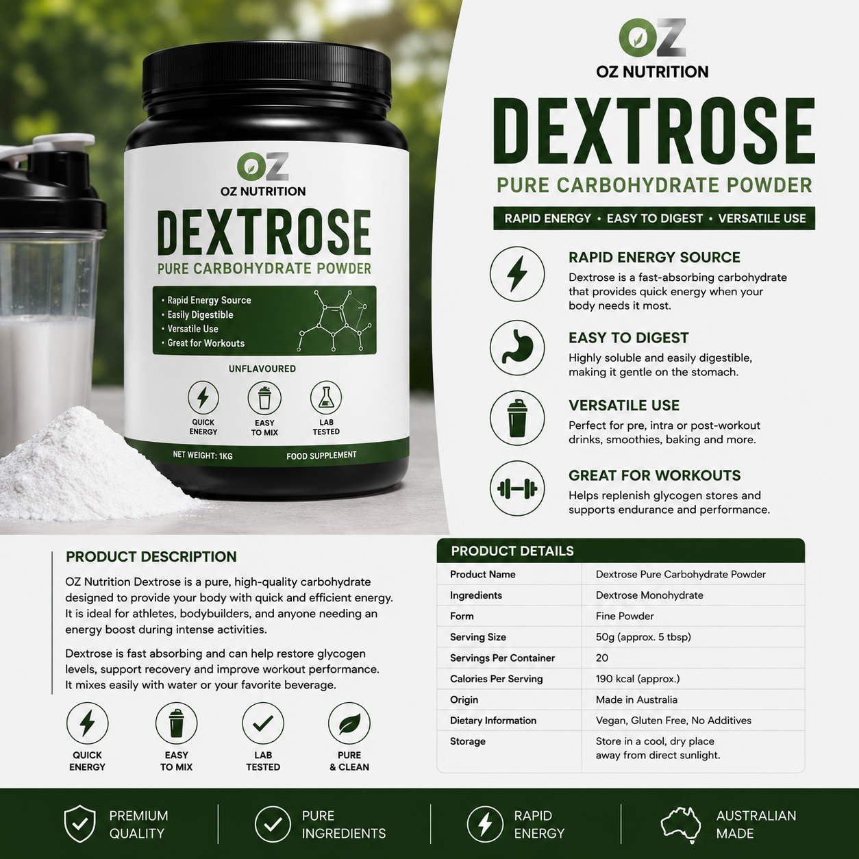OZ Nutrition Dextrose