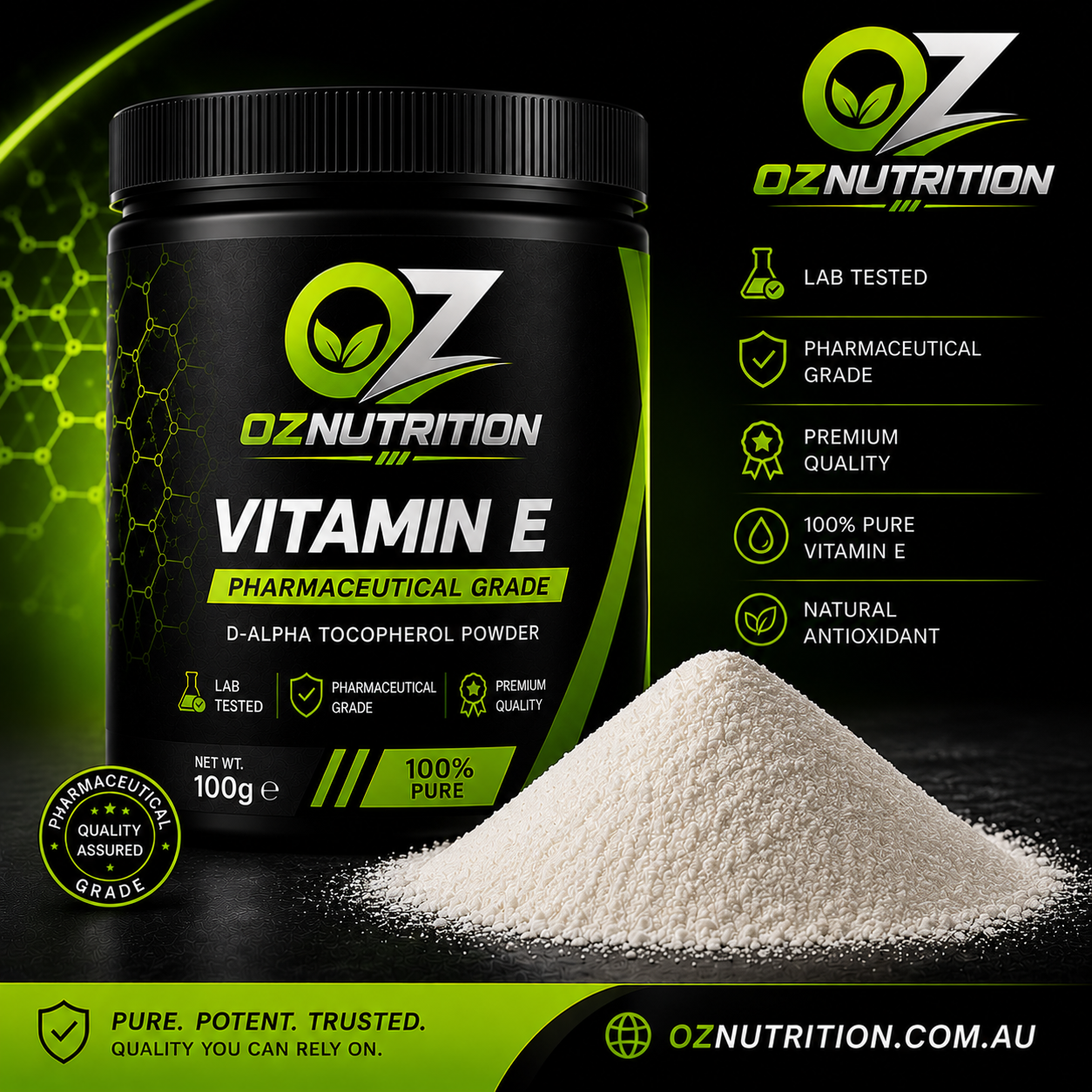 Vitamin E Powder 500 IU Powder D-Alpha Tocopheryl Acetate USP Pure Powder