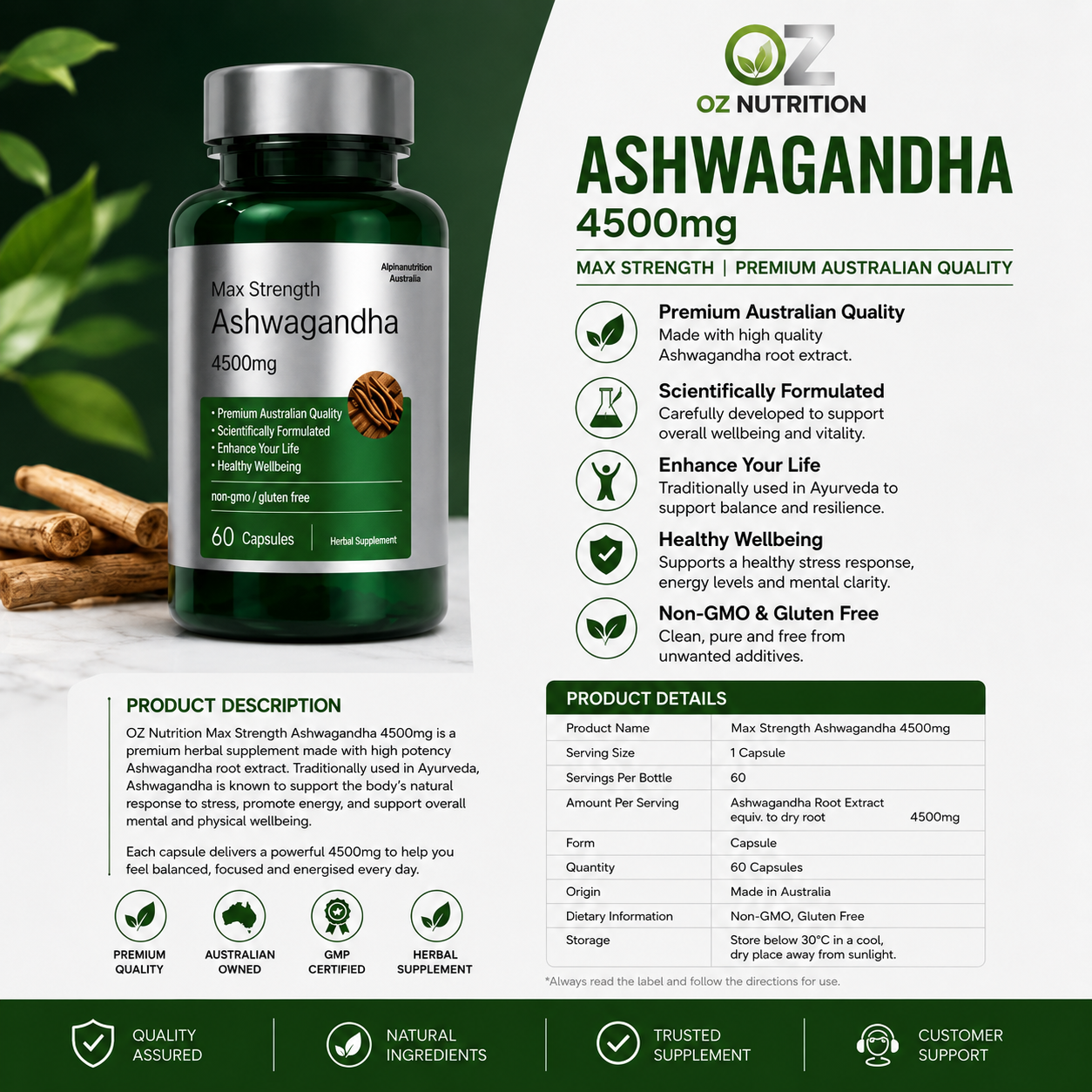 OZ Nutrition Ashwagandha