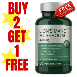 LIONS MANE VEGAN CAPSULES 4200MG MUSHROOM SUPPLEMENT 60x Organic Lion's Mane